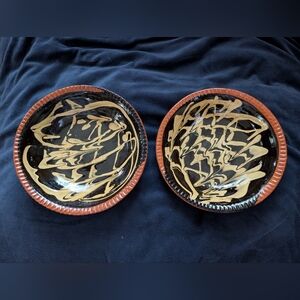 Williamsburg Artistic Black and Gold Ceramic Bowls